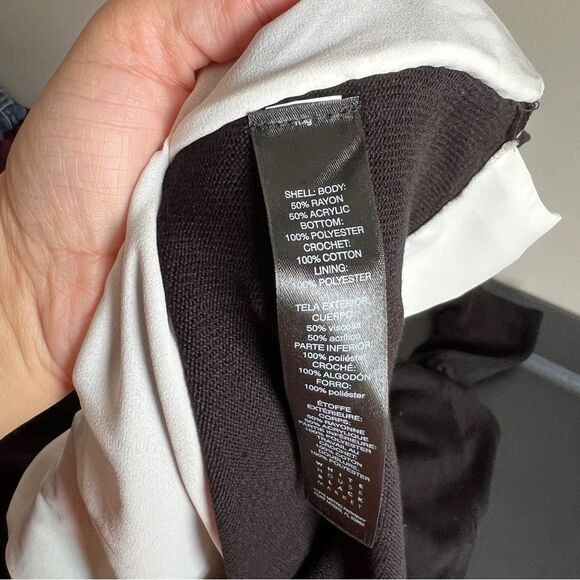 White House Black Market Embroidered Contrast Layered Pullover Sweater - Picture 6 of 7